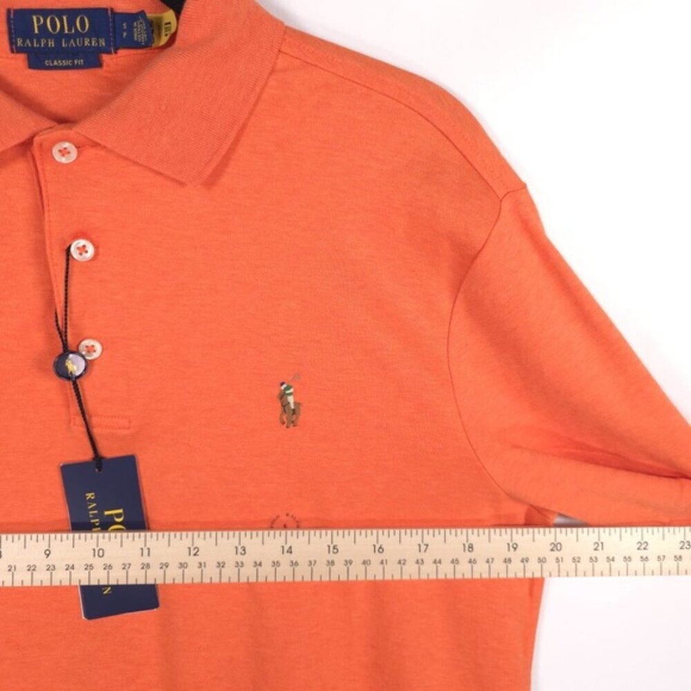 NWT POLO‎ RALPH LAUREN Orange M CLASSIC FIT 100% SOFT COTTON Polo Shirt SMALL - Picture 8 of 13